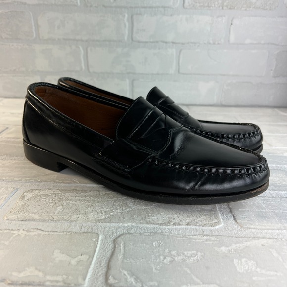 Allen Edmonds Walden Penny Loafers Mens 10.5 B Black Leather‎ Dress Shoes 42470 main image 10